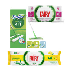 Набір для прибирання "Швабра Swiffer + Серветки Fairy"